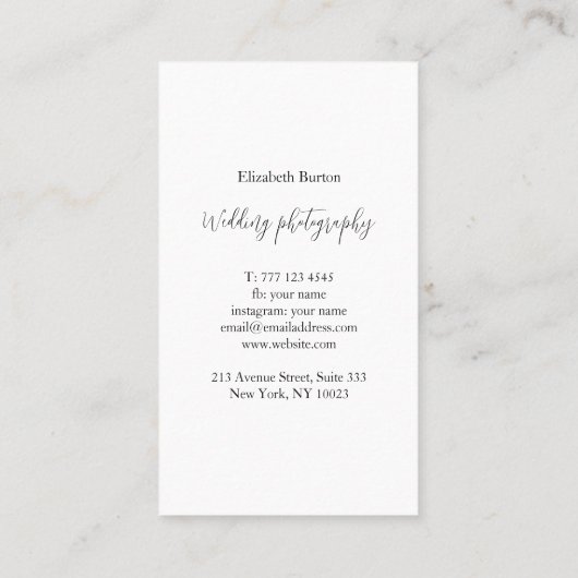 写真の背景を持つ名刺 名刺 (裏面)