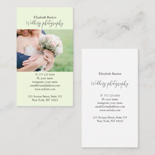 写真の背景を持つ名刺 名刺 (正面/裏面)