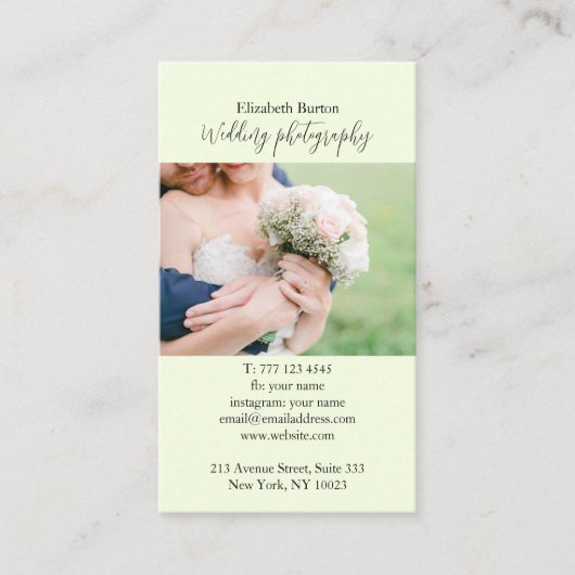 写真の背景を持つ名刺 名刺 (正面)