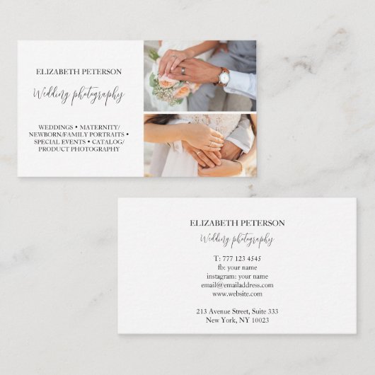 写真の背景を持つ名刺 名刺 (正面/裏面)