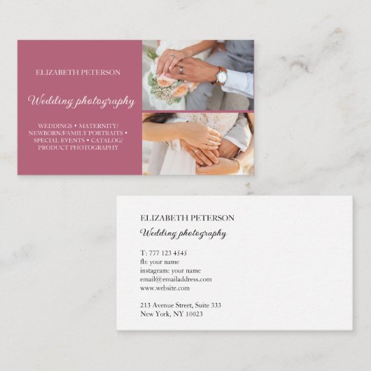 写真の背景を持つ名刺 名刺 (正面/裏面)