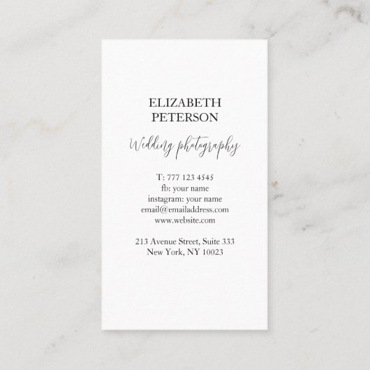 写真の背景を持つ名刺 名刺 (裏面)