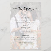 写真の背景スクリプト結婚のメニュー (正面)