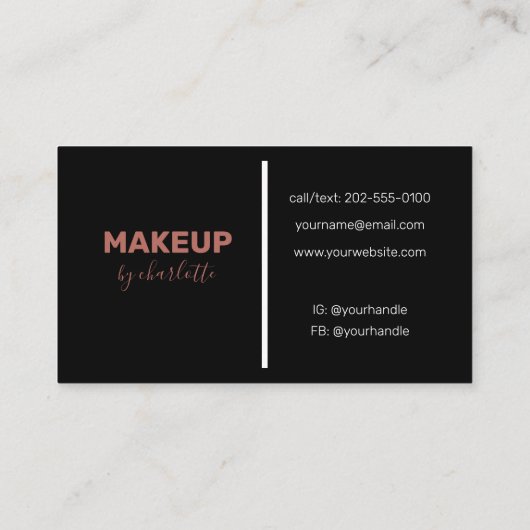 写真の背景メイクアップアーティスト 名刺 (裏面)