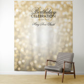 写真の背景幕の第40誕生日の金ゴールドのグリッターライト タペストリー (インサイチュ)