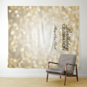 写真の背景幕の第60誕生日の金ゴールドのグリッターライト タペストリー (インサイチュ(横))