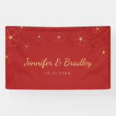 写真の背景幕を結婚する赤い金ゴールドの桜 横断幕 (横)