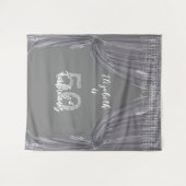 写真の背景50th誕生日パーティシルバーカーテン タペストリー (正面(横))