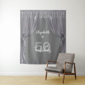 写真の背景50th誕生日パーティシルバーカーテン タペストリー (インサイチュ)