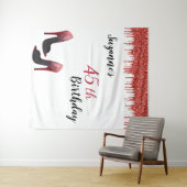 写真の背景 オーダーメイド バースデーパーティー 赤 グリッター タペストリー (インサイチュ(横))