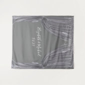 写真の背景 結婚式 エレガント シルバーカーテン タペストリー (正面(横))