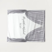 写真の背景 結婚式 エレガント シルバーカーテン タペストリー (正面(横))