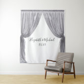 写真の背景 結婚式 エレガント シルバーカーテン タペストリー (インサイチュ)