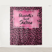 写真の背景 誕生日パーティー レオパード テープストリー タペストリー (正面)