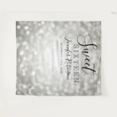 写真の背景 16歳の誕生日 シルバー グリッター ライト タペストリー (正面(横))