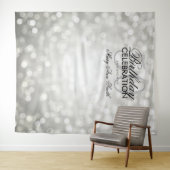 写真の背景 50歳の誕生日 シルバー グリッター ライト タペストリー (インサイチュ(横))