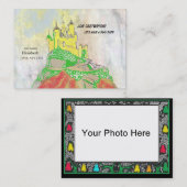 写真の背部との城の演劇の日付の招待 コーリングカード (正面/裏面)