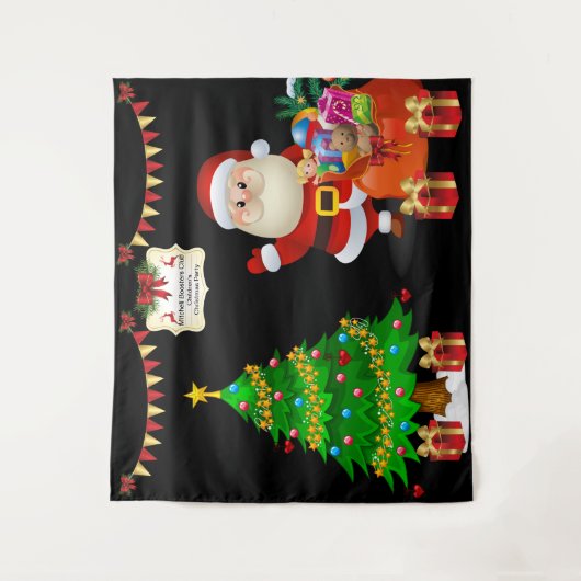 写真の自撮り背景クリスマスプレゼント文字 タペストリー (正面)