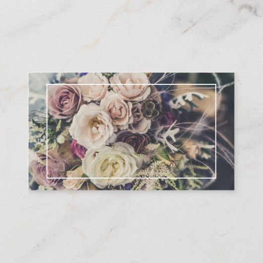 写真の花屋フレームのタイポグラフィ 名刺 (裏面)