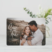 写真の花幾何学的な結婚式の写真 セーブザデート (スタンド正面)