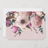 写真の花柄幾何学的な結婚式の写真 セーブザデート (裏面)