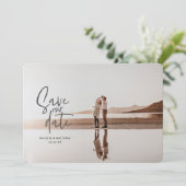 写真の花柄幾何学的な結婚式の写真 セーブザデート (スタンド正面)