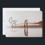 写真の花柄幾何学的な結婚式の写真 セーブザデート<br><div class="desc">写真の花柄幾何学的な結婚式の写真　プリントの日程を保存。紫、ピンク、茶色、緑で。スクリプトの手書きで、ラスティックな結婚式のモダンなアプローチ。</div>