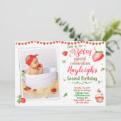 写真の苺の誕生日招待状 2歳の誕生日 招待状 (スタンド正面)