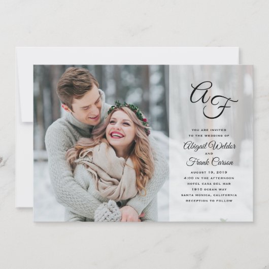 写真の葉のオーバーレイ 招待状 (正面)