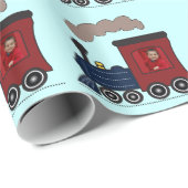 写真の蒸気の列車のChoo Chooのラッパーの紙 ラッピングペーパー (ロールコーナー)