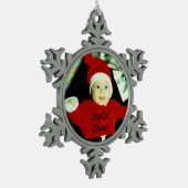 写真の薄片 スノーフレークピューターオーナメント (左)