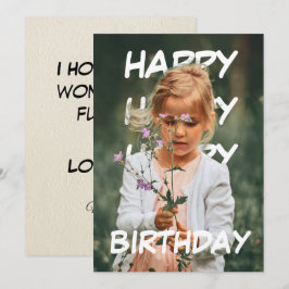 写真の裏に「Happy, Happy, Happy Birthday」の文字が入ったバースデーグッズ カード