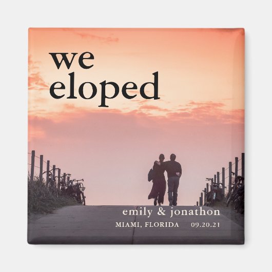 写真の記念のお知らせ駆け落ち マグネット (正面)