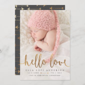 写真の誕生のお知らせ | ガールボホ金ゴールドアロー 案内状 (正面/裏面)