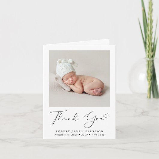 写真の誕生のお知らせ ノートカード (正面)