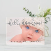 写真の誕生のお知らせ | ハローハンサムなスクリプト 案内状 (スタンド正面)