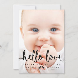 写真の誕生のお知らせ |男の赤ちゃんモダンスクリプト 案内状