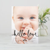 写真の誕生のお知らせ |男の赤ちゃんモダンスクリプト 案内状 (スタンド正面)