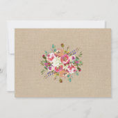 写真の誕生の発表の女の赤ちゃんStatsのバーラップ 案内状 (裏面)