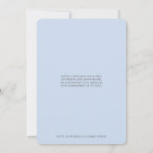 写真の誕生の発表ベビー素敵なスクリプトブルー 案内状 (裏面)