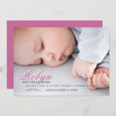 写真の誕生の発表|の一流の写真 案内状 (正面/裏面)