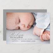 写真の誕生の発表|の一流の写真 案内状 (正面/裏面)