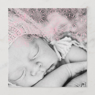 写真の誕生の発表-女の子 案内状