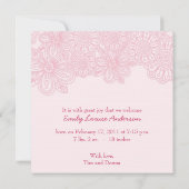 写真の誕生の発表-女の子 案内状 (裏面)