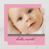 写真の誕生の発表 案内状 (正面/裏面)