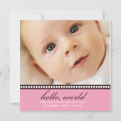 写真の誕生の発表 案内状 (正面)