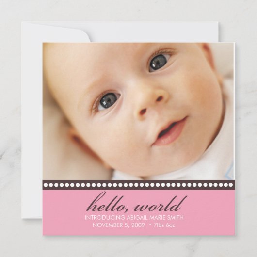 写真の誕生の発表 案内状 (正面)