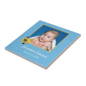 写真の誕生のAnnoucementのかわいいベビーのひよこ タイル (側面)