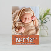 写真の誕生メリーの発表 箔シーズンカード (立ち正面)
