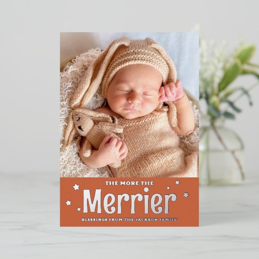 写真の誕生メリーの発表 箔シーズンカード (立ち正面)